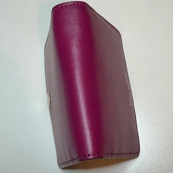 Kate Spade Nadine Leather Slim Bifold Card Holder w/ Keyring NWOT Rhubarb Tart